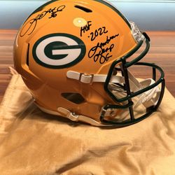 Green Bay Packers - Leroy butler Signed Helmet Speed Replica Full w/ 2 inscriptions Beckett Authentic 