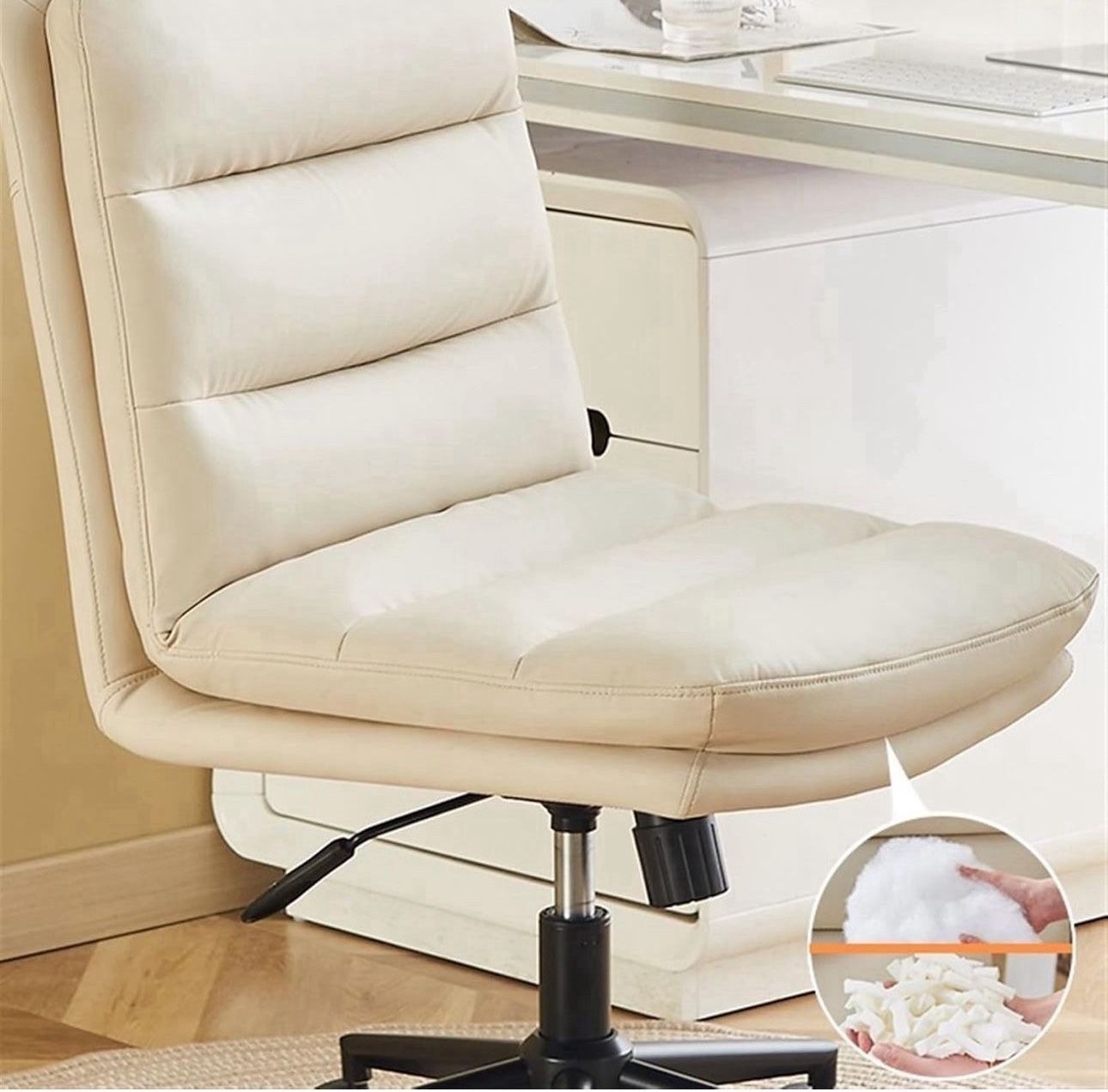 Octopus Feet Ergonomic Executive Office Chair with PU Leather Wheels and Armless