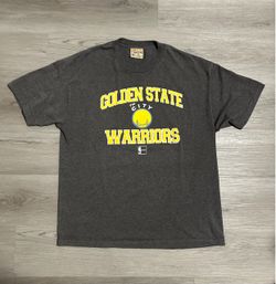 Vintage Hardwood Classics NBA T-shirt, Golden State Warriors, Gray, Size L