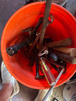 Mixed Hand Tools Lot in Bucket