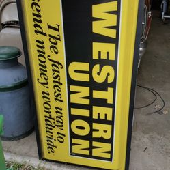 Lighted Western Union Sign