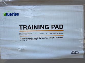 Pack of 100 training pads (22x22 inches) for $20, firm price.