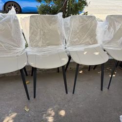 Dining Chairs Set of 4, Kitchen Chair Modern Dining Room Chairs, Upholstered Faux Leather Dining Chair, Beige