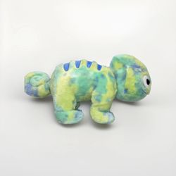 BUILD A BEAR Tie-Dye Chameleon Stuffed Animal 17" Lizard Reptile Green Blue BAB