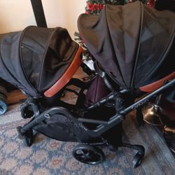 Contours Curve Convertible Tantem Double Stroller Black