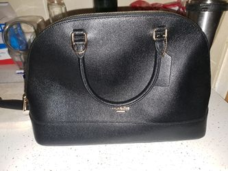 Coach Sierra Satchel handbag in black crossgrain leather