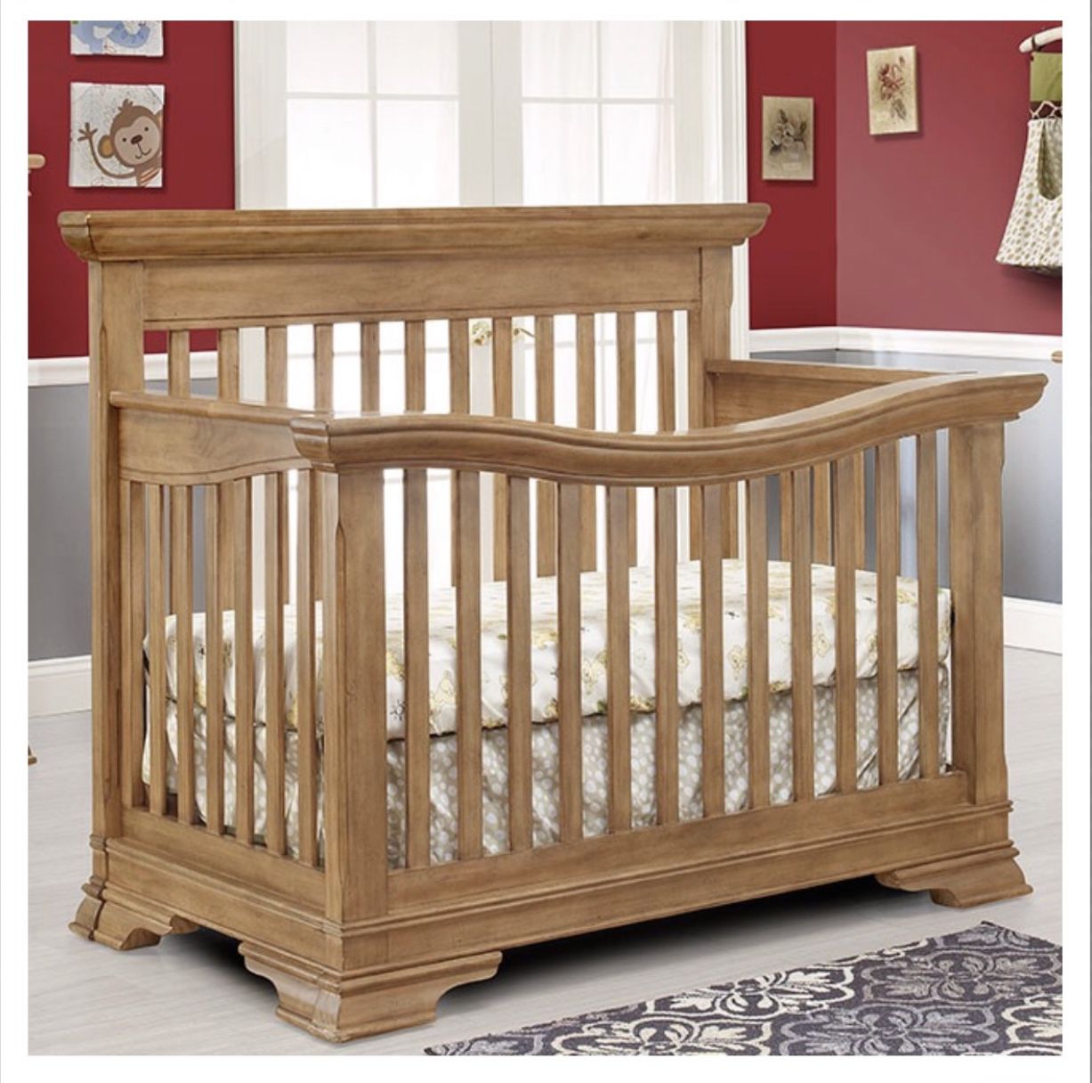 Lusso Nursery Collection Crib W/ Mini Rail In Front