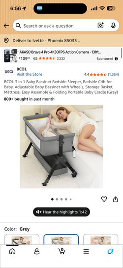 Bedside crib with mosquito net