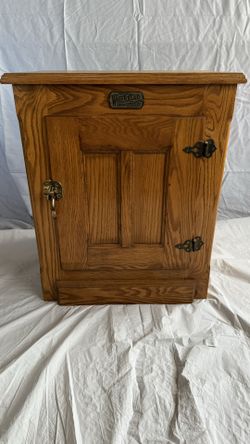 White Clad Ice Box Chest End Table