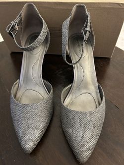 Bandolino Silver Sparkly Ankle Straps