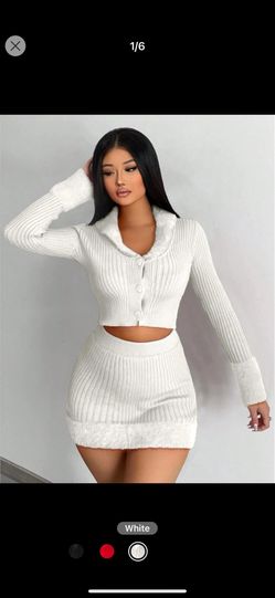 White Cardigan & Skirt