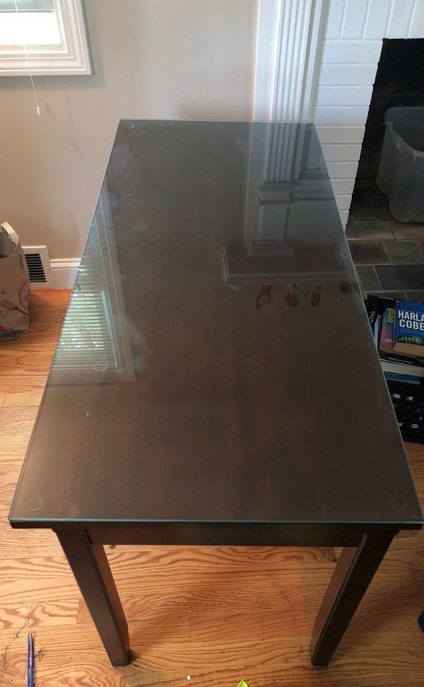 Brown Wooden Desk With Glass Cover For In West Hartford Ct Brown Wooden Desk With Glass Cover For In West Hartford Ct Offerup
