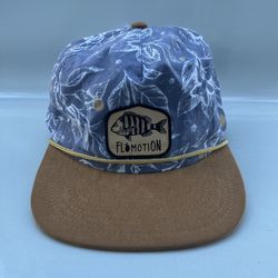 FLOMOTION FISH PATCH LEAVES SNAPBACK BASEBALL HAT/CAP ROPE OUTDOOR  