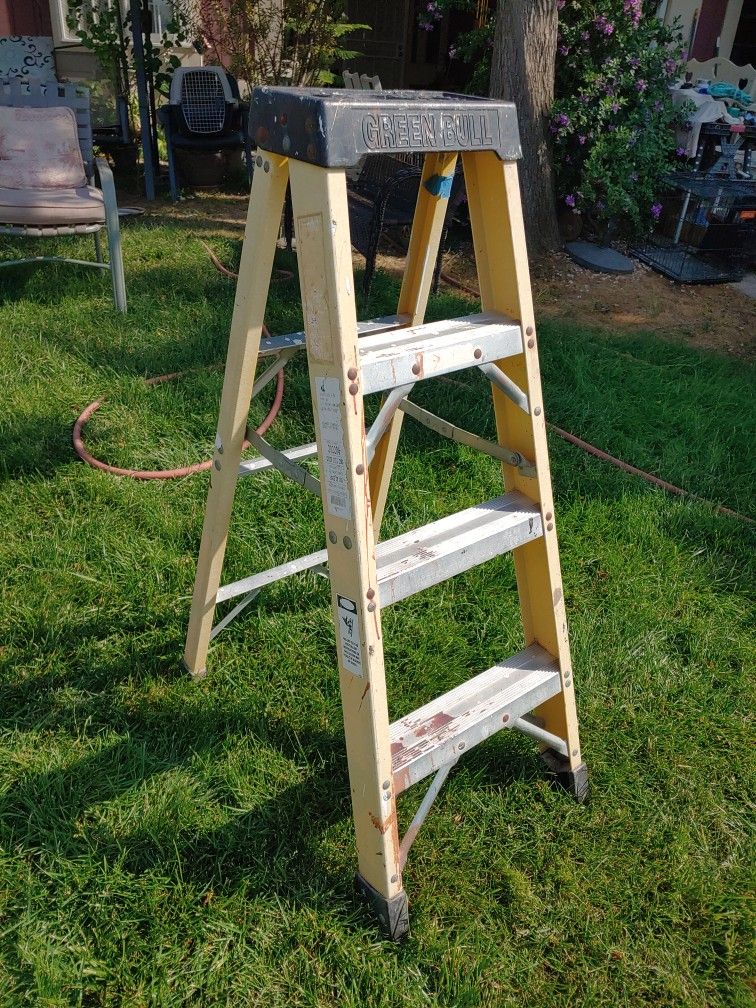 4 Ft Werner Fiberglass Green Bull Ladder
