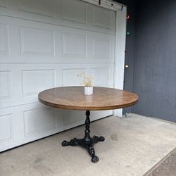Vintage Cast Iron Round Speakeasy Dining Table •FREE DELIVERY•