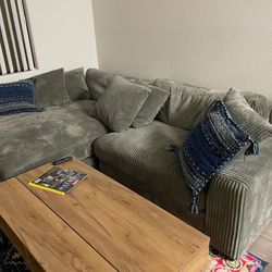 Contemporary Gray Sectional Sofa – Deep Seats