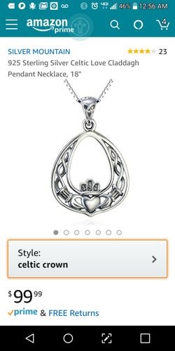 Brand New Celtic Love Knot Necklace ~ 100% Solid Sterling Silver ~ Hallmarked S925 ~18 " chain