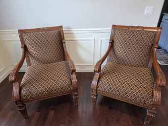 Pair of decorative yet very comfortable arm chairs