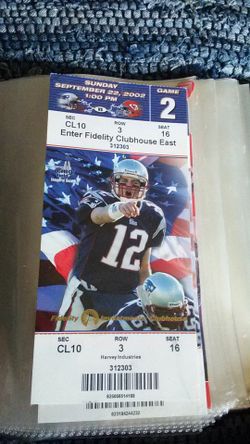 2002 2 unsed game tickets & 2 tail gate