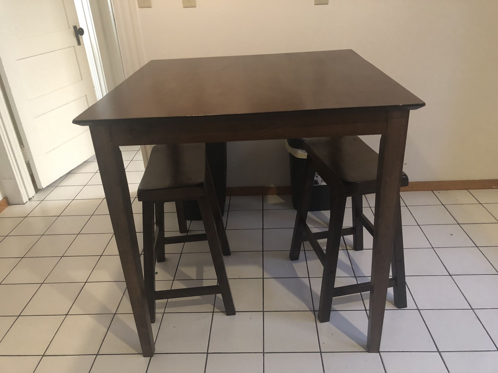 IKEA Ensta dining table and stools as chairs