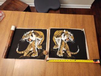 Tiger Painting On Silk