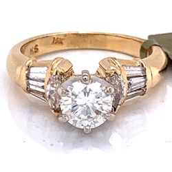 14 karat solid yellow gold with Centerstone 0.70 carats engagement ring