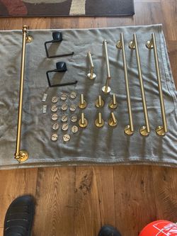 Brushed Gold Bathroom Hardware Accessory Set