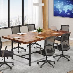 6FT Conference Table, 70.8" Rectangle Training Table Boardroom Desk
