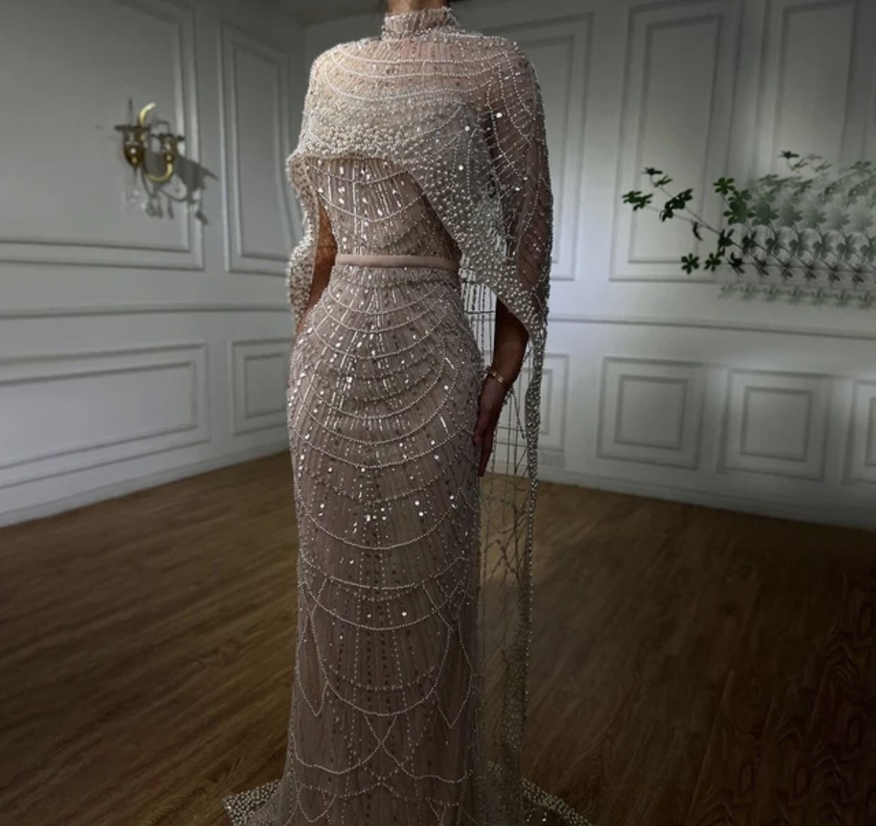 NWT Nude Pearl Dress Prom Wedding Guest 