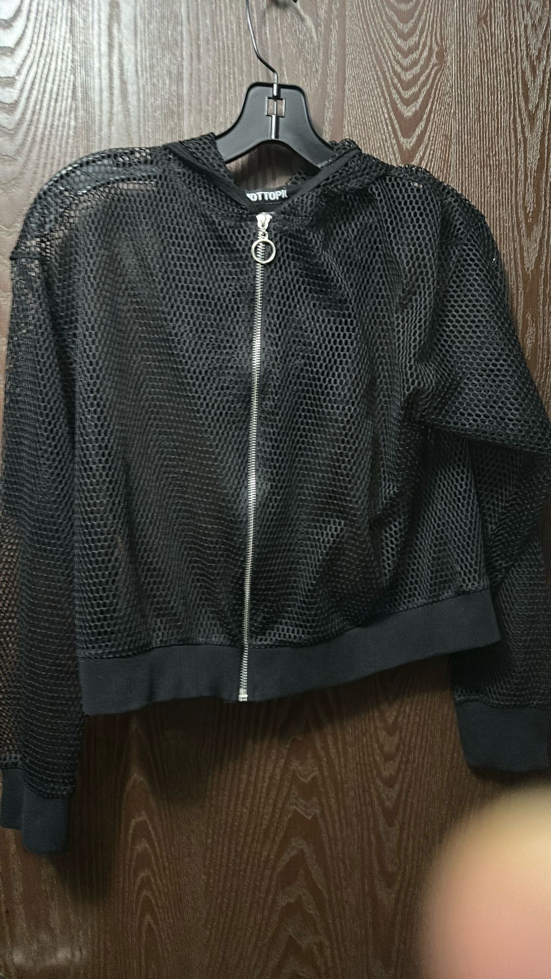 Hot Topic Zip-Up Mesh Hoodie Size - Medium Near New