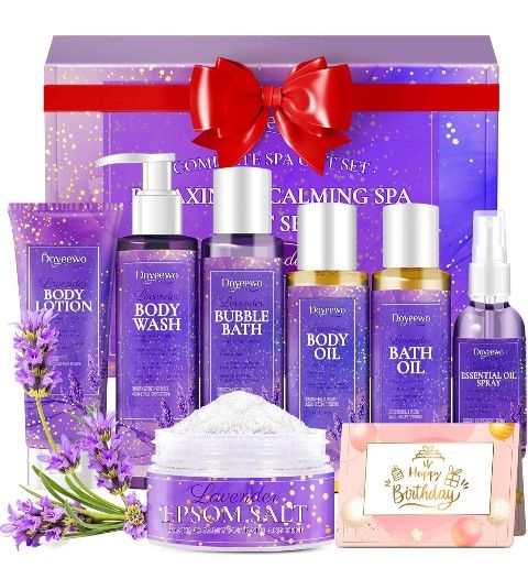 Spa Gifts for Women,Relaxing Stress Relief Birthday Gifts Spa Self Care Basket Package Gift Set for Best Friend Mom Her Wife Sister Anniversary Valent