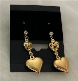 18 Gold Plated Heart Earrings