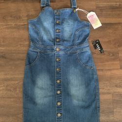 Wax Jean Blue Strapless Denim Dress/Skirt Overalls Size Medium NWT