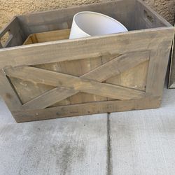 Farmhouse Style Wood Storage Bin / Box