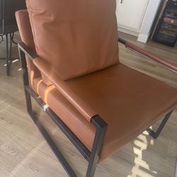 Set Of 2 Chairs- Camel leather 