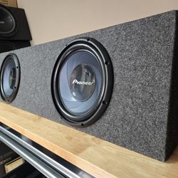 Pioneer 12" subwoofers in Slim Sealed Enclosure