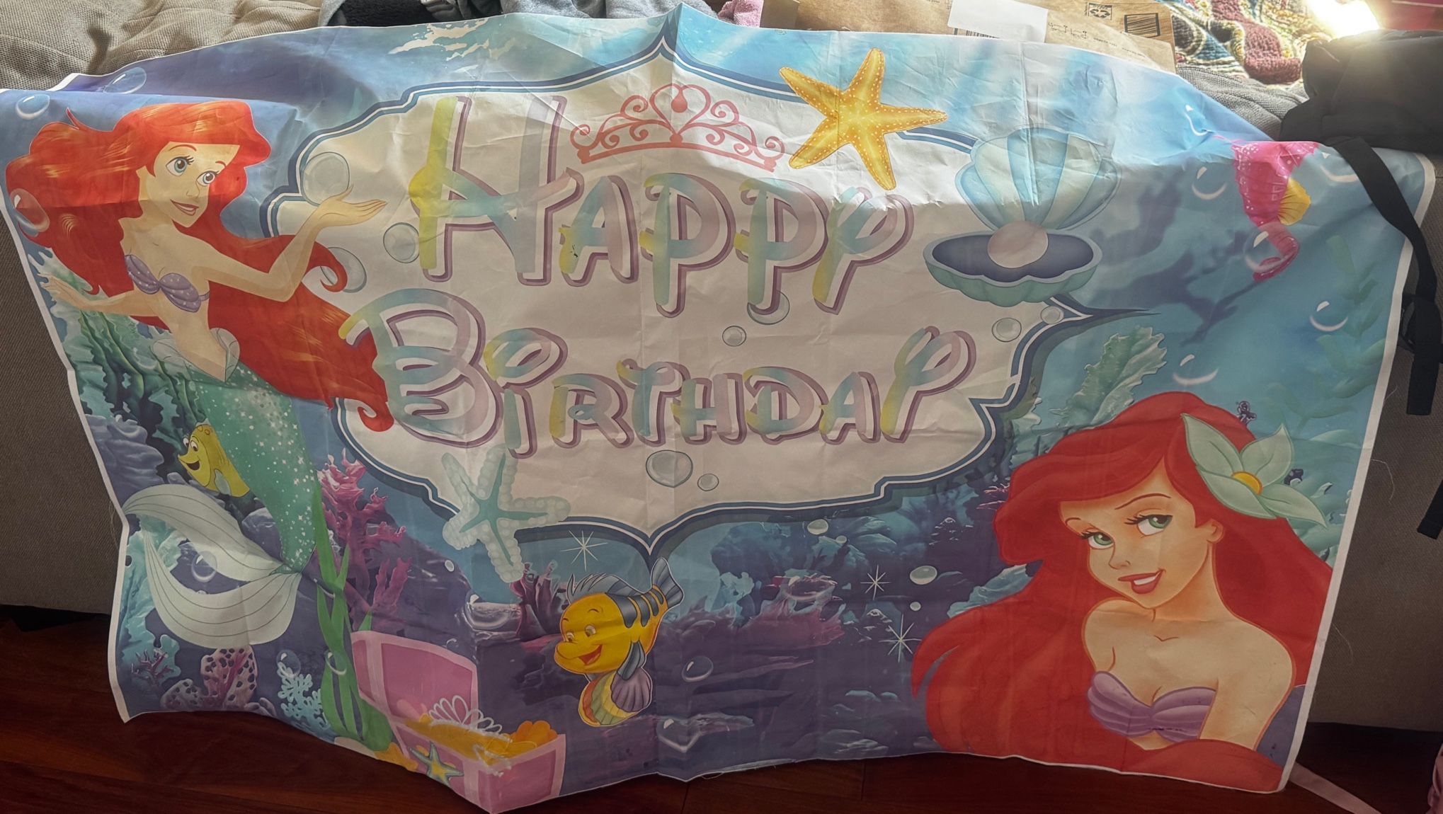 Little Mermaid Happy birthday Banner $5