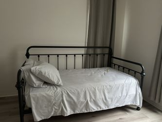 Black Metal Daybed Frame with Mattress