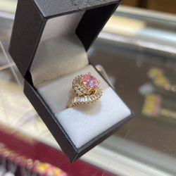 10k Pink Birthstone Ring