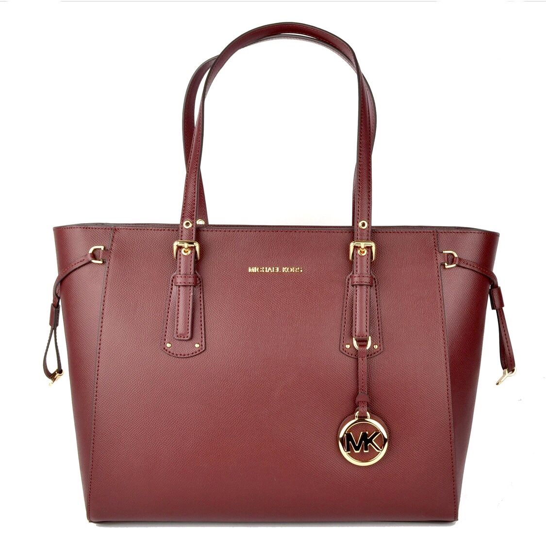 Michael Kors Maroon Leather Tote Bag