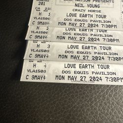 Neil Young Concert tickets, Dallas, May 27,2024 Memorial Day 