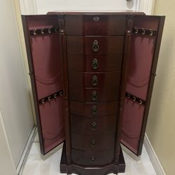 Florence Cherry Wood Jewelry Armoire