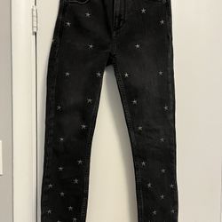 Abercrombie & Fitch Black Jeans With Embroidered Stars High Rise New SZ 00/24
