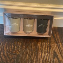 Jill & Ally Find Your Mantra Crystal Candle Votive Set New