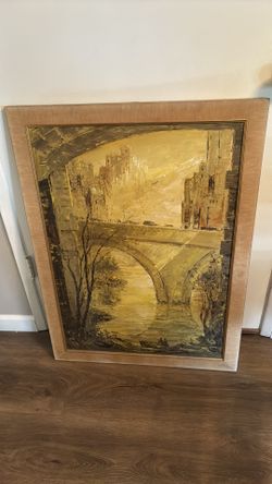framed vintage painting