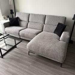 Grey Couch With Recliner