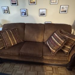 Cushioned Couch And Chair