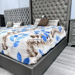 Queen Leatherette Bed T