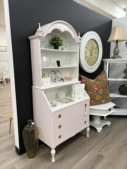 Pink Bookcase Secretary