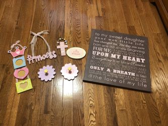 7 PCs Girls Room Wall Art Decoration $20